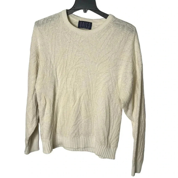 Cotton knit  chunky Sweater,men Small,Textured,ribbed,thick crew neck,Canada,vtg - Picture 1 of 11